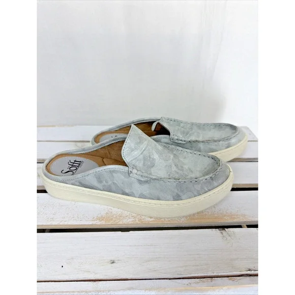 New No Box Sofft Camo Gray Slides Sneaker #1064 Womens 6.5 - Picture 3 of 5